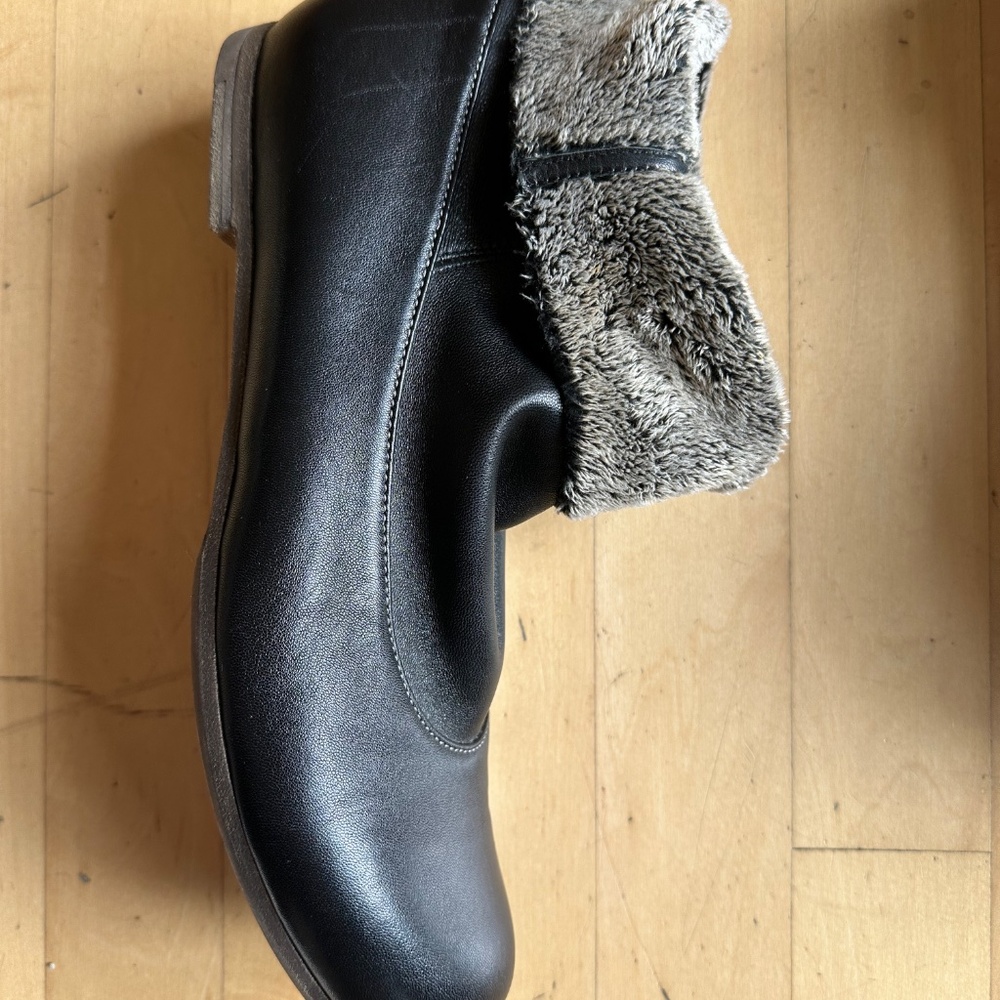 Fausto Santini Black leather slip on bootie, 10, PG1460 - Picture 6 of 7